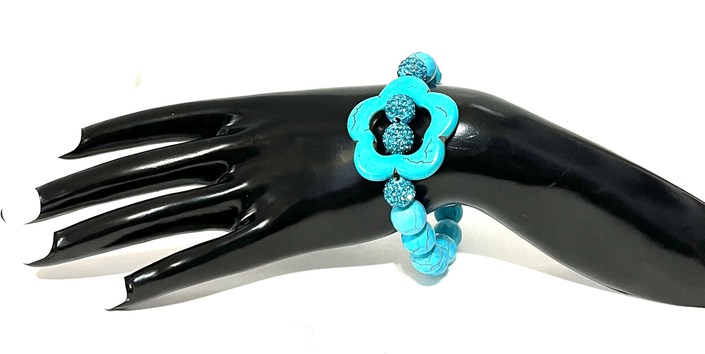 Do it again faux turquoise bracelet